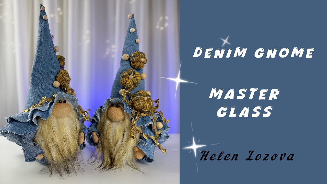 Scandinavian Denim Gnome DIY HandMade, step by step, easy gnome, free tutorial