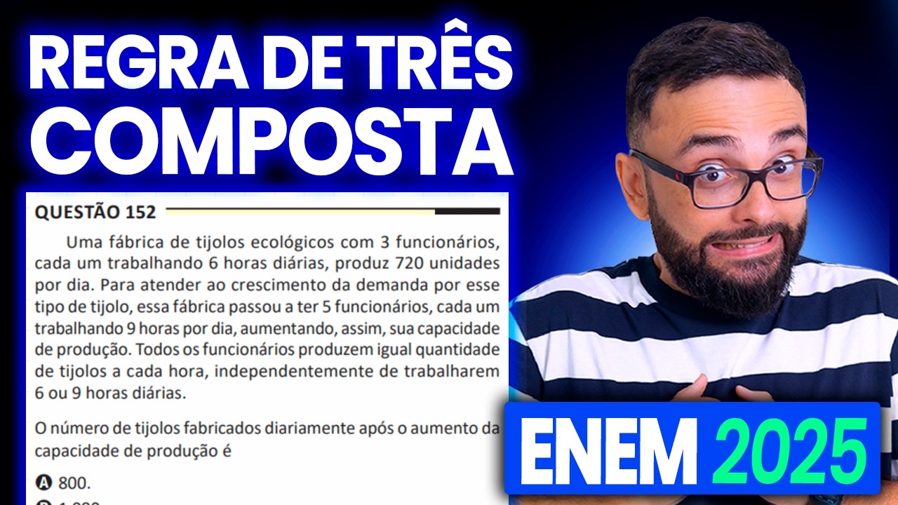 [Enem 2025] - Uma fábrica de tijolos ecológicos com 3 funcionários, cada um trabalhando 8 horas