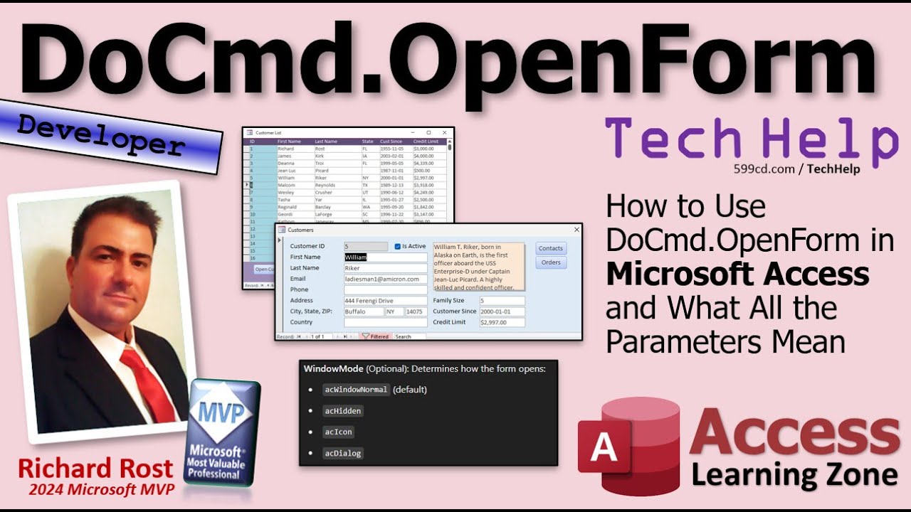 How to Use DoCmd.OpenForm in Microsoft Access and What All the Parameters Mean