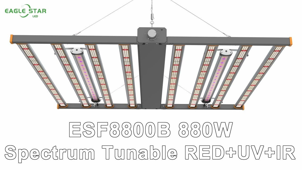 Eagle Star LED ESF8800B 880W UV+IR Spectrum Tunable Timer Dimming Foldable LED Grow Light