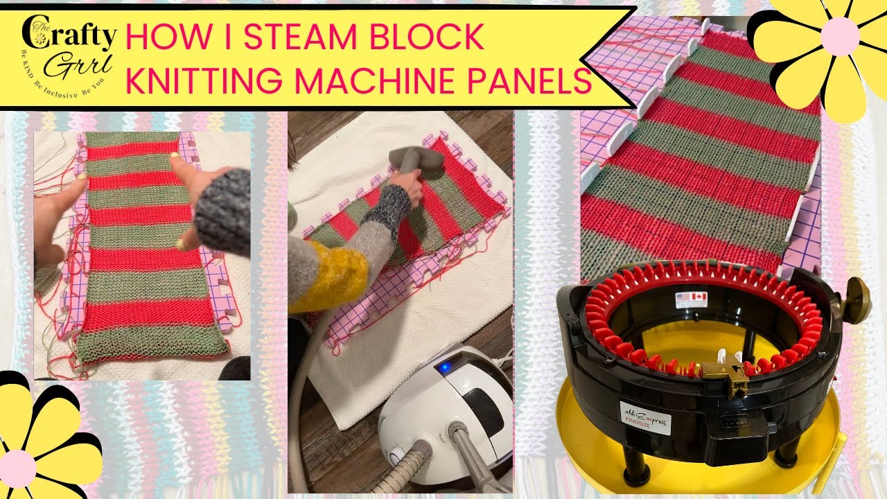 How to steam block your knitting machine panel pieces #knittingmachine