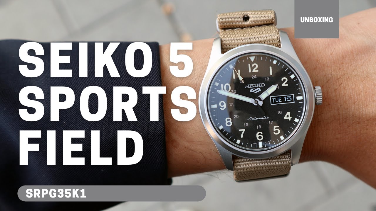 Unboxing Seiko 5 Sports Field Watch SRPG35K1