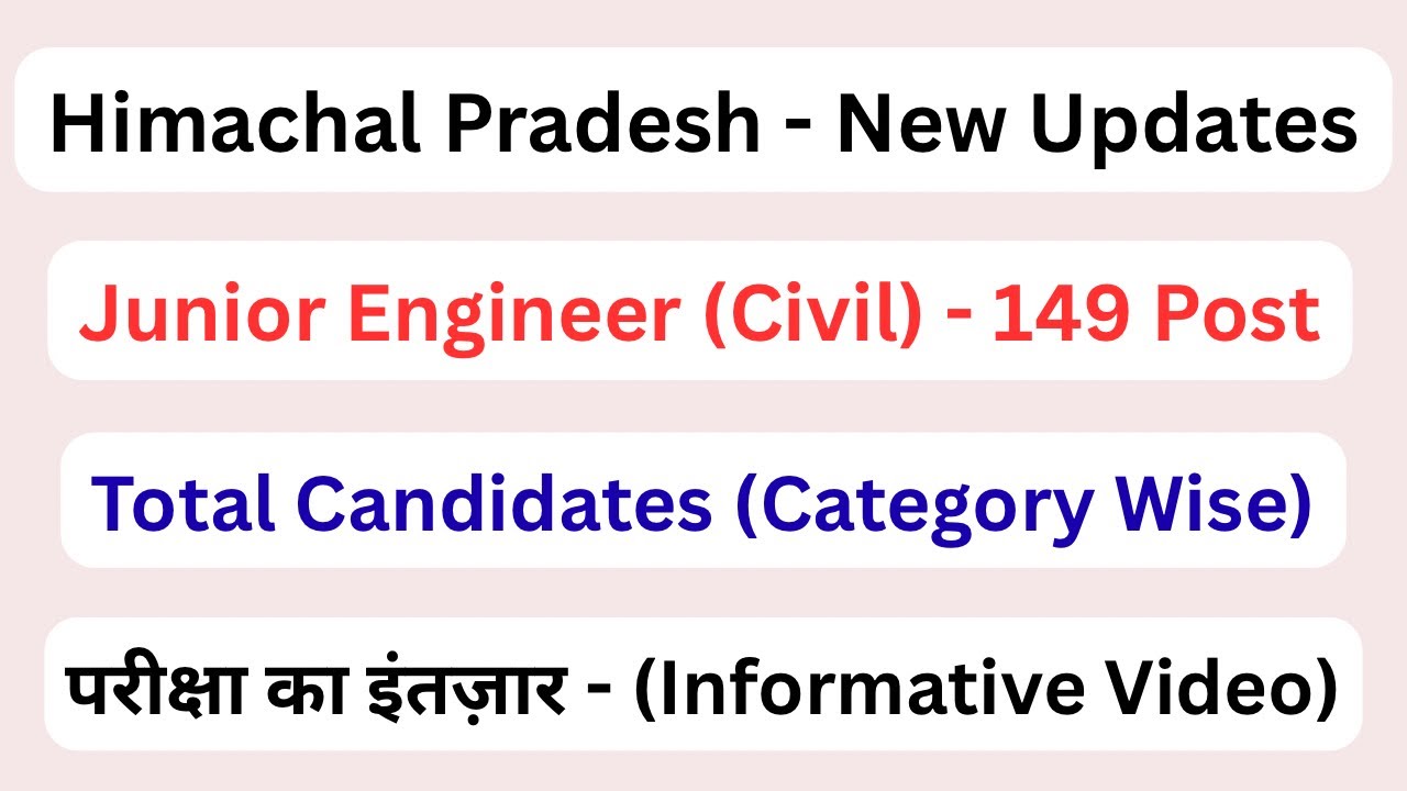 HPRCA - JE (Civil) || Total Candidates (Category & Sub Category Wise || Let&rsquo;s Study ||