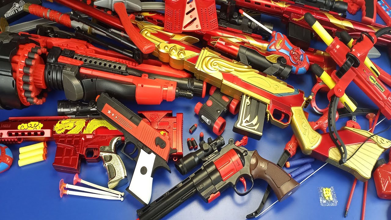 Red Color Guns Toys !!! Sniper,Gun,Knife,Bow,Swords and more Colorful Weapons Toys