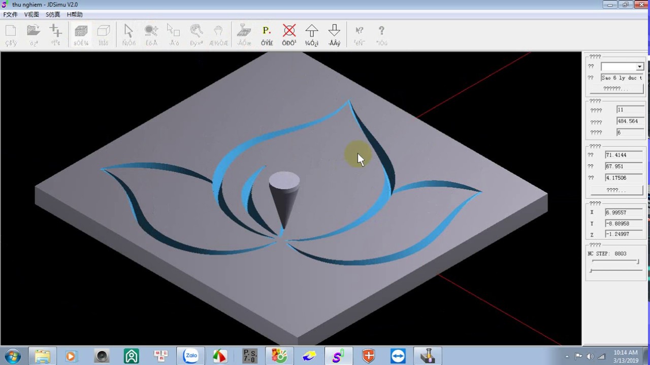 Hưng Vượng CNC hướng tạo đường tỉa âm 2d trên phần mềm JDPaint