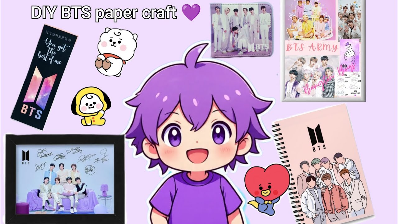 (6 DIYs ) Cutest BTS Crafts Every *ARMY* Will Love!”💜✨ / DIY BTS 💜 Craft / How to make bts craft 