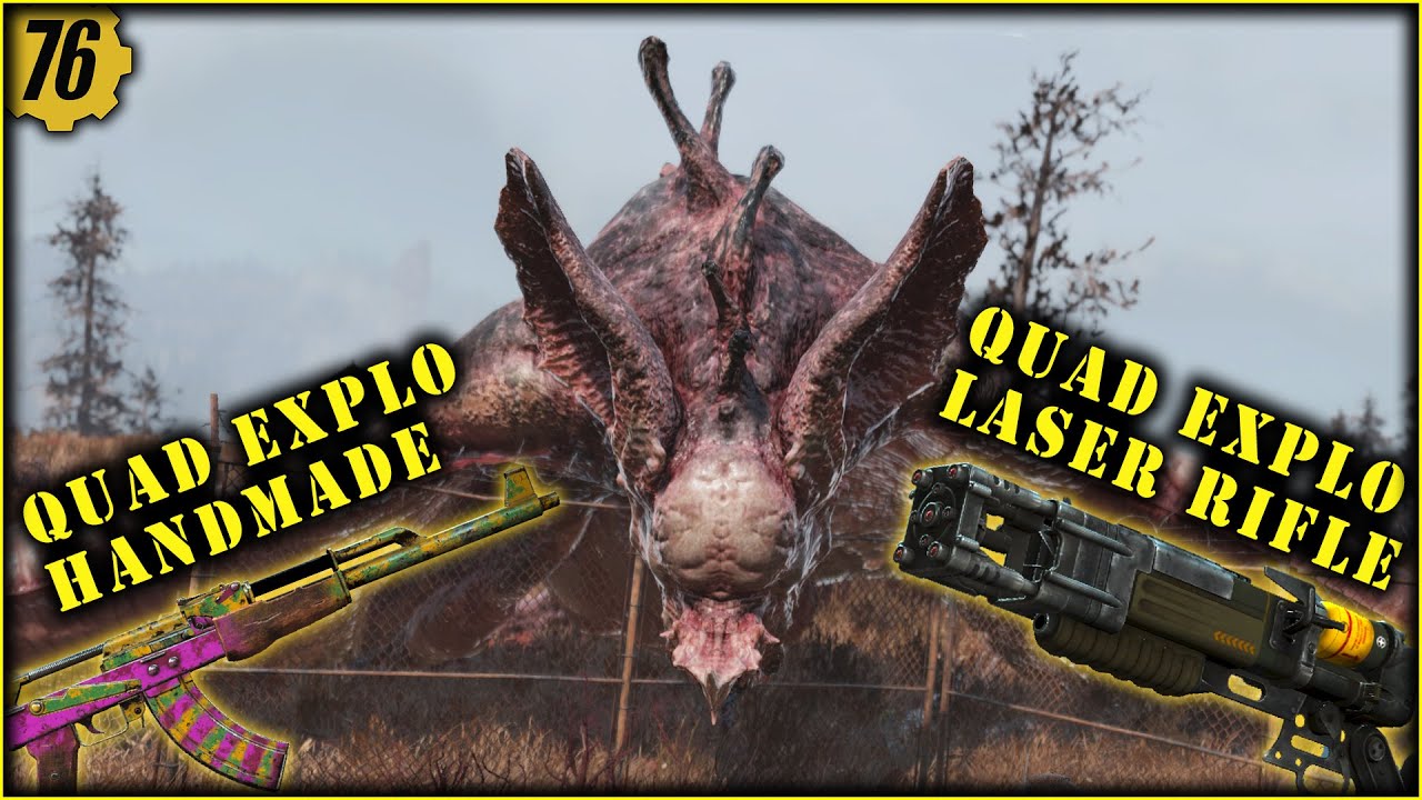 Fallout 76 - Energy Explosive Laser Rifle vs Handmade | PTS: Legacy vs Bosses.