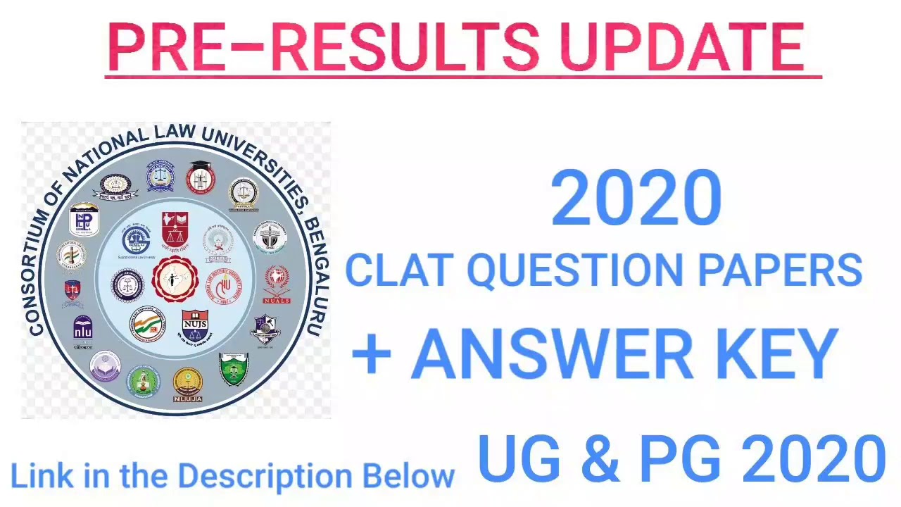 CLAT 2020 QUESTION PAPER & ANSWER KEY / #CLAT #NLAT #LAWEXAM #NLSIUBANGLORE  #PRERESULTSUPDATE