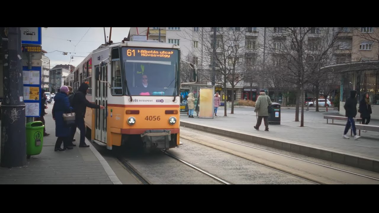 Hungary, Budapest, tram 61 ride from Móricz Zsigmond Körtér to Városmajor