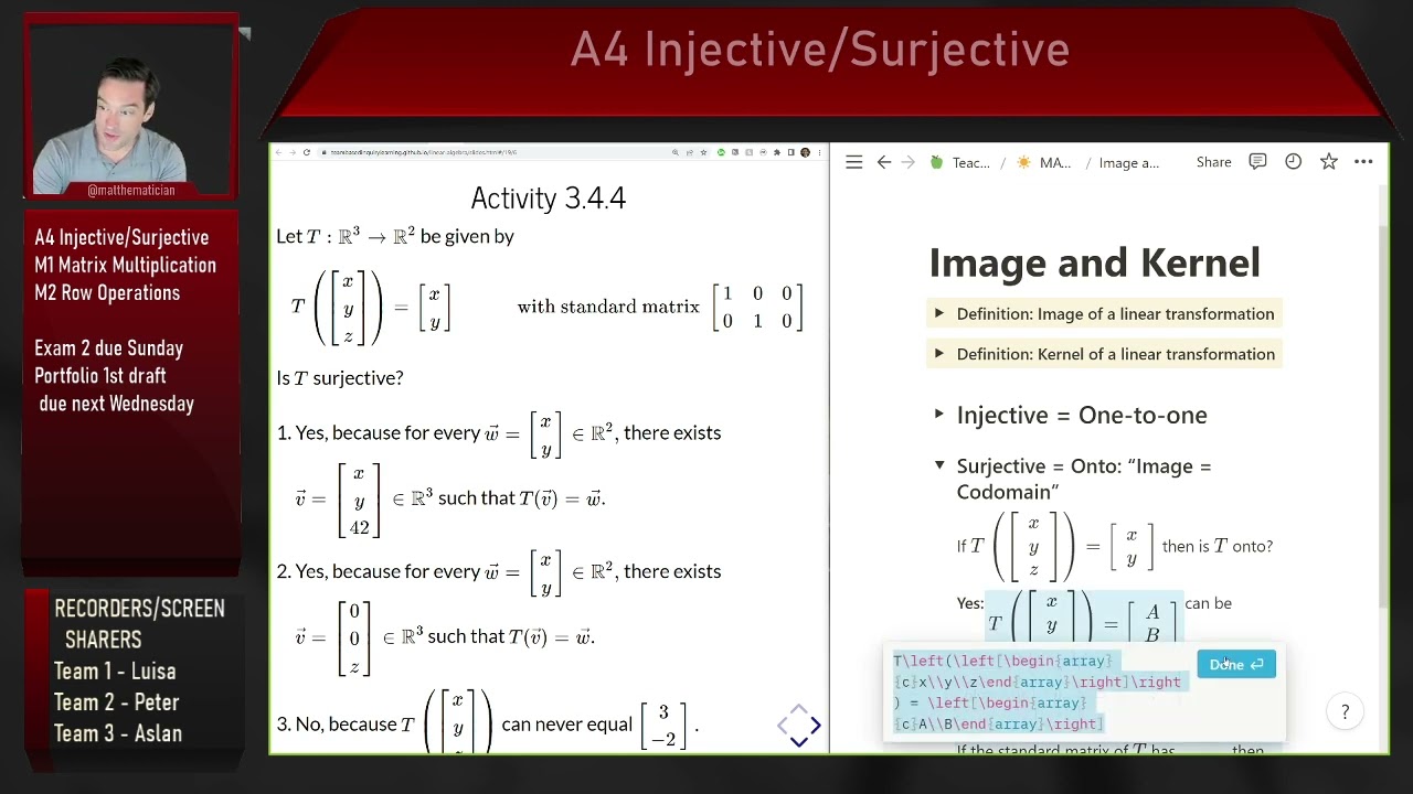 202.A4 Surjective and Bijective Linear Transformations