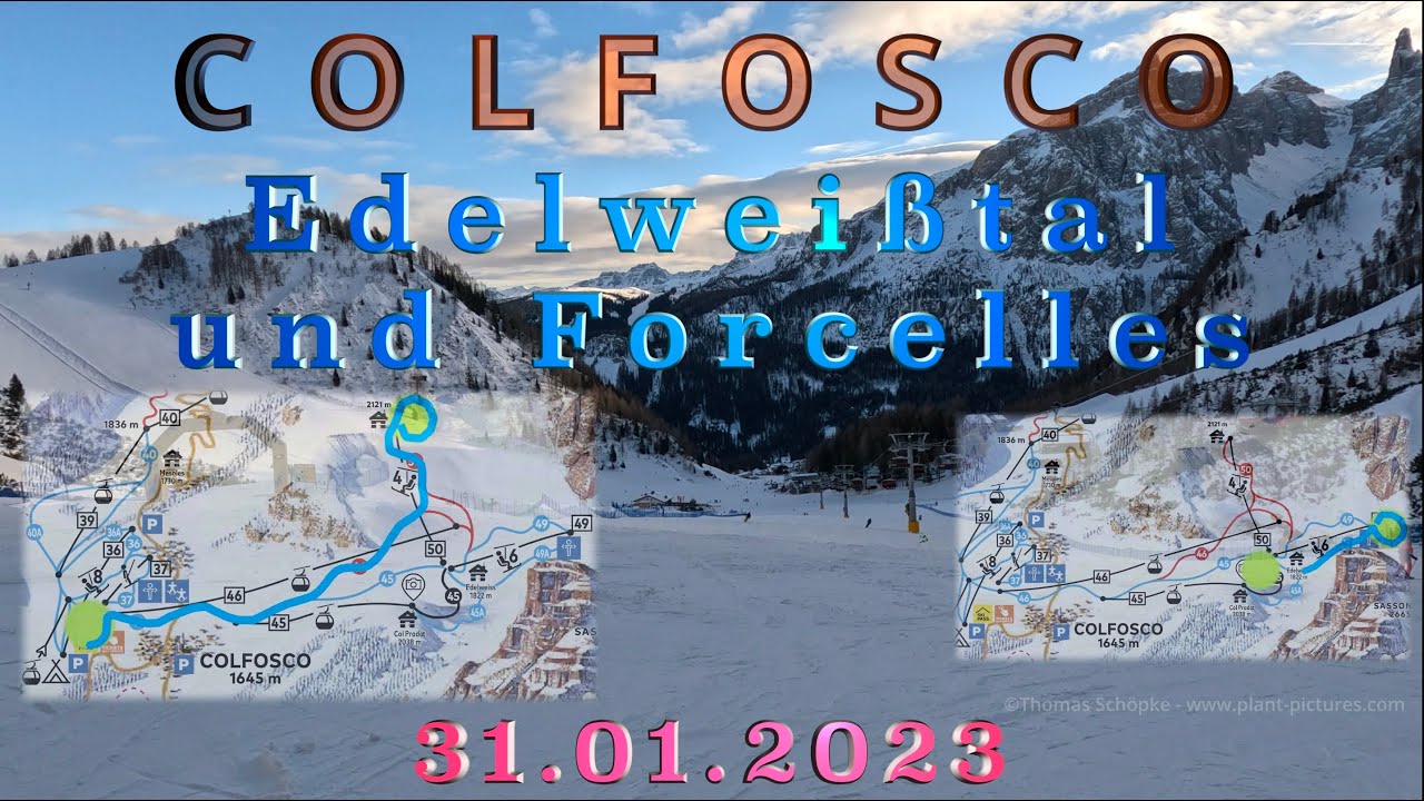 COLFOSCO 31.01.2023: Edelweißtal- und Forcelles-Abfahrten nach Colfosco in voller Länge (uncut)