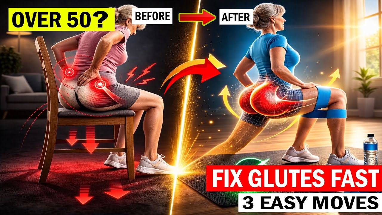 Over 50? Weak Balance? ⚠️ | 3 Seated Glute Exercises | Rebuild Strength Safely