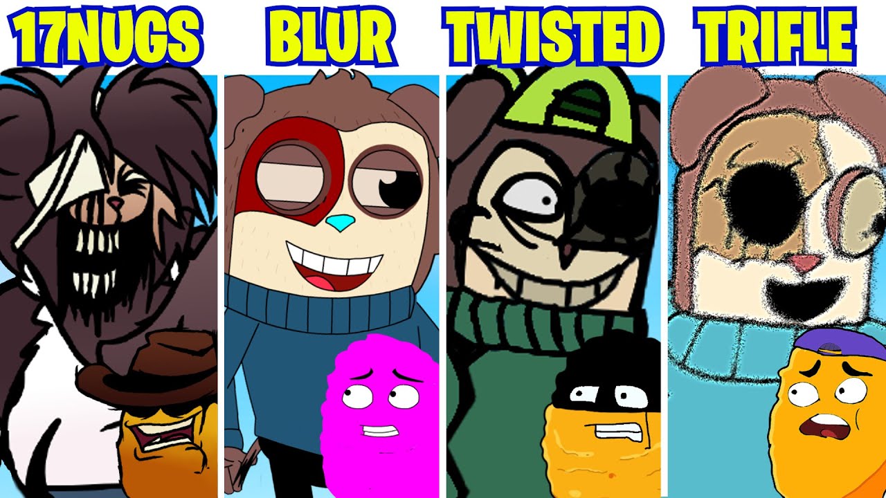 FNF BLURFINGER vs TWISTEDTOES vs TRIFLETHUMB vs 17NUGS | Friday Night Funkin'