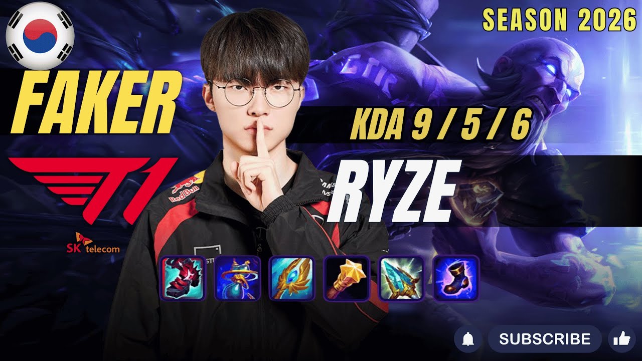 T1 Faker RYZE vs OTP YASUO Mid - Patch 26.1 KR Ranked | lolrec