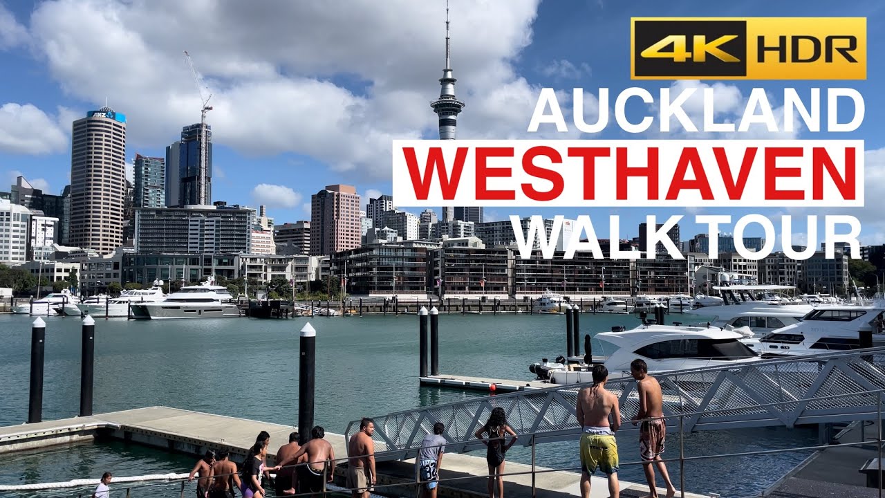 Auckland Westhaven to CBD Walk Tour New Zealand 4K HDR