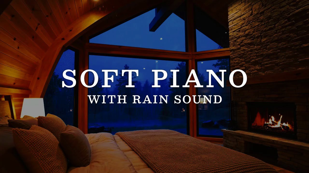 Deep Sleep On Rainy Day 🌧️ Peaceful Piano with Rain Sounds, Meditation Music - Warm Bedroom