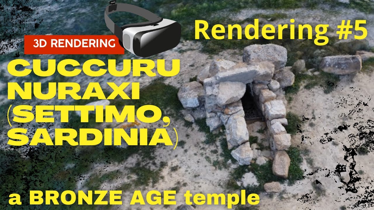 3D rendering del pozzo sacro di Cuccuru Nuraxi - Settimo San Pietro, Cagliari, Sardegna