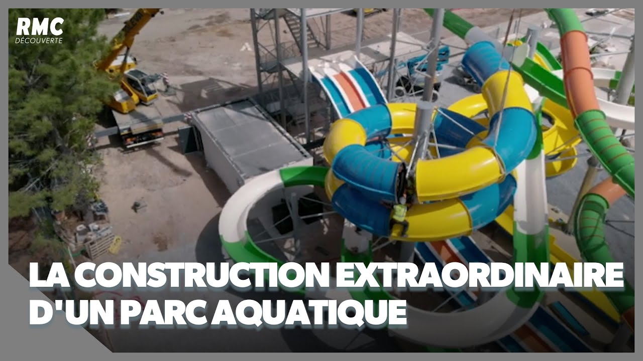 La construction extraordinaire d'un parc aquatique.