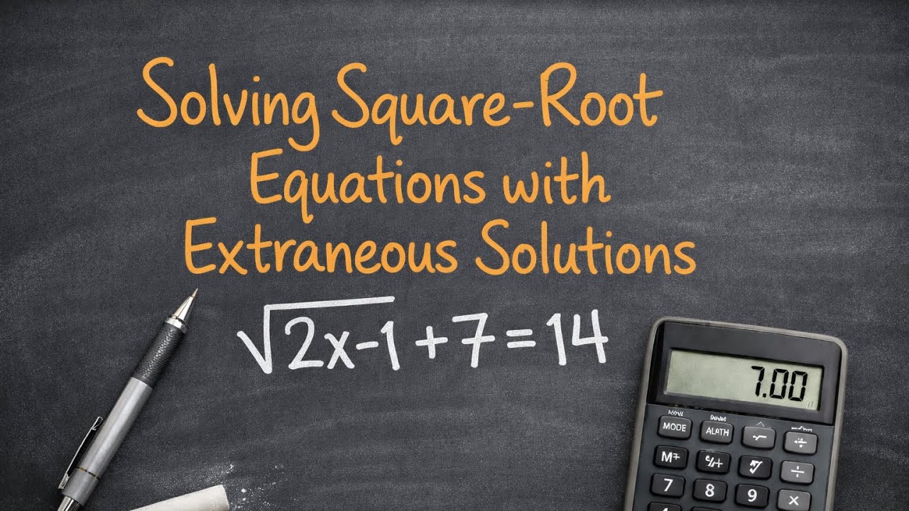 Solving Square Root Equations with Extraneous Solutions