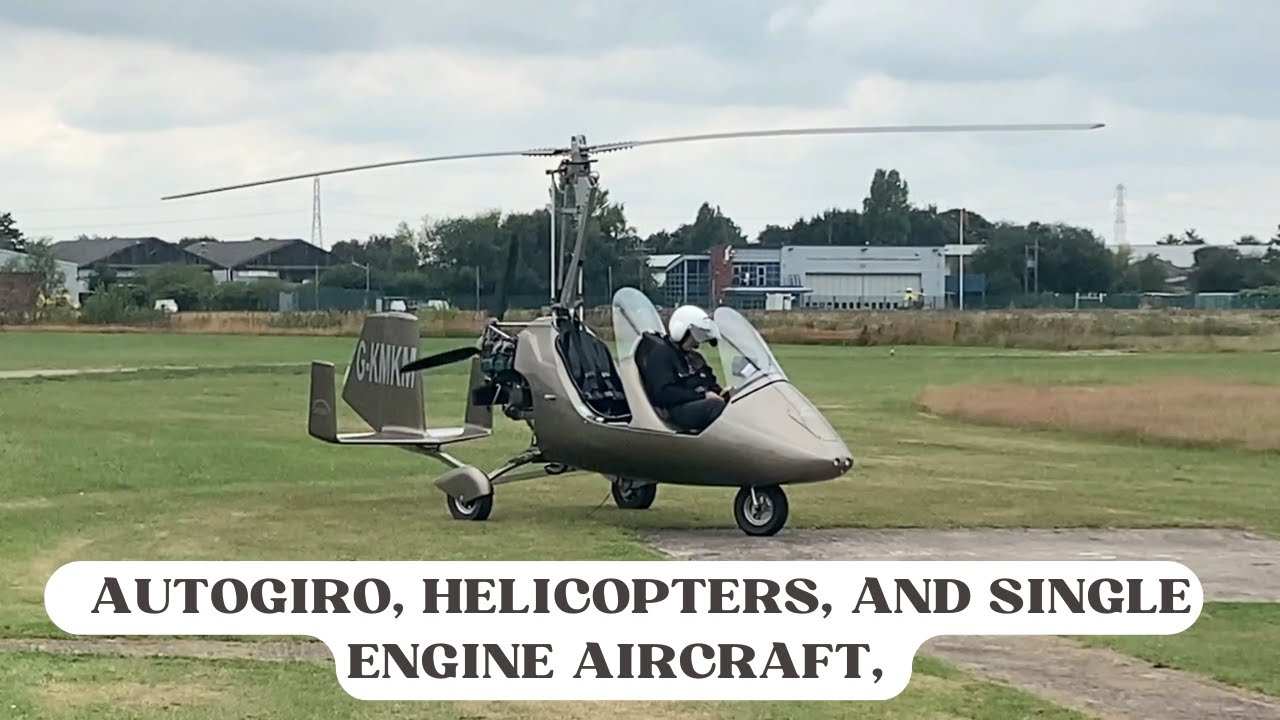 Autogiro,  Helicopters, and Single engine aircraft, Barton Airfield Manchester UK