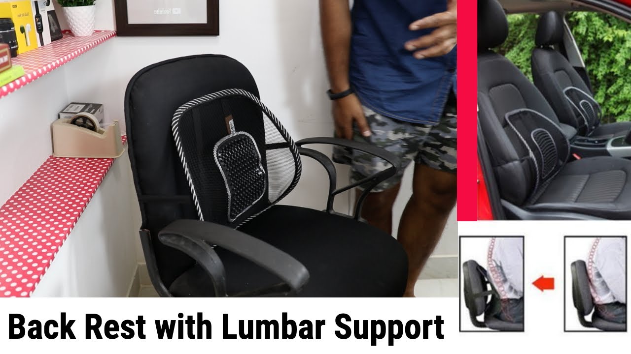 Ventilation Back Rest with Lumbar Support For Car & Chair Unboxing & Honest Review in Hindi