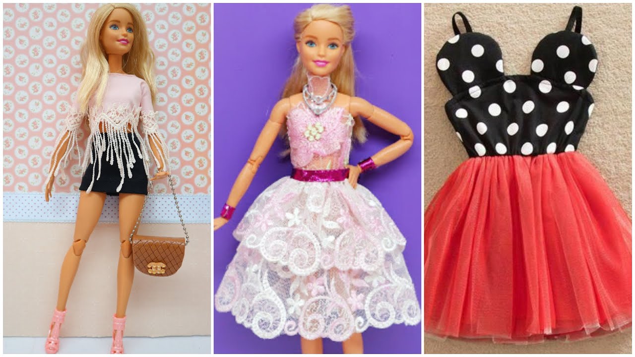 5 Easy and Beautiful DIY Barbie Doll Dresses | Gown for Barbie