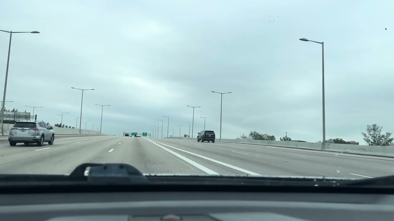 Driving from Tamiami Florida to Little Havana Florida on a Sunday morning.