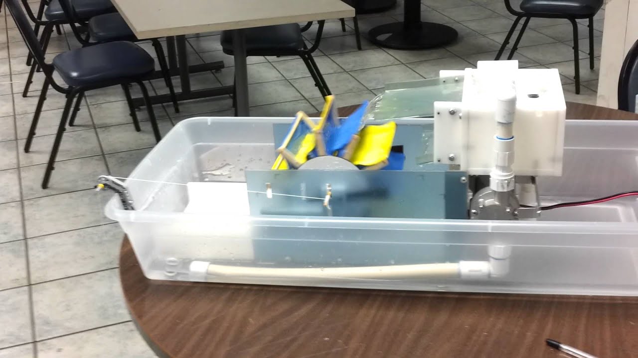Overshot water wheel model