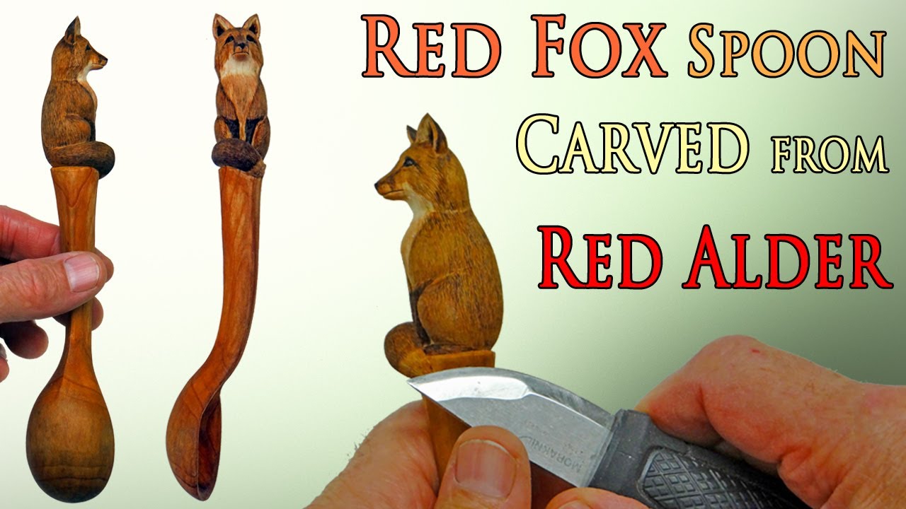 Hand Carved Fox Coffee Scoop