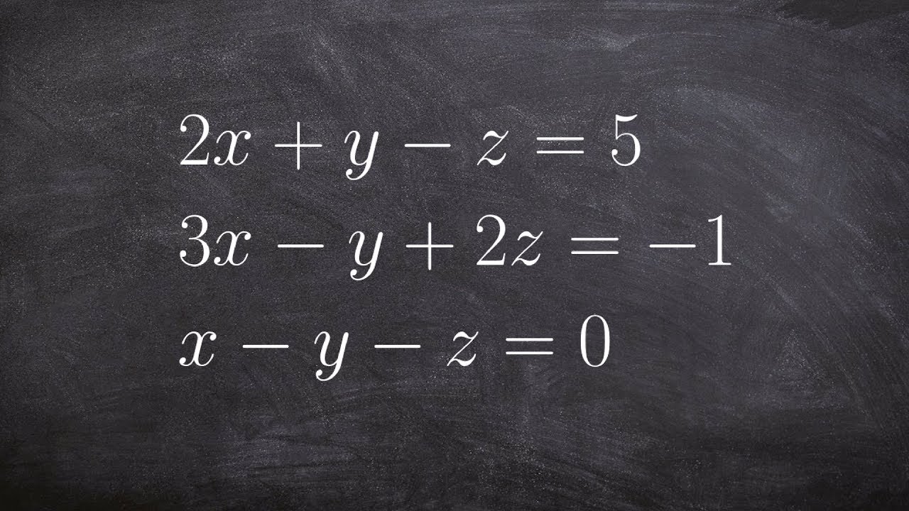 Systems of equations three variables three equations
