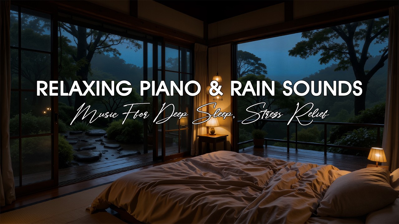 Relaxing Piano Music & Rain Sounds for Deep Sleep, Stress Relief, Anxiety & Calm Night Sleep Music