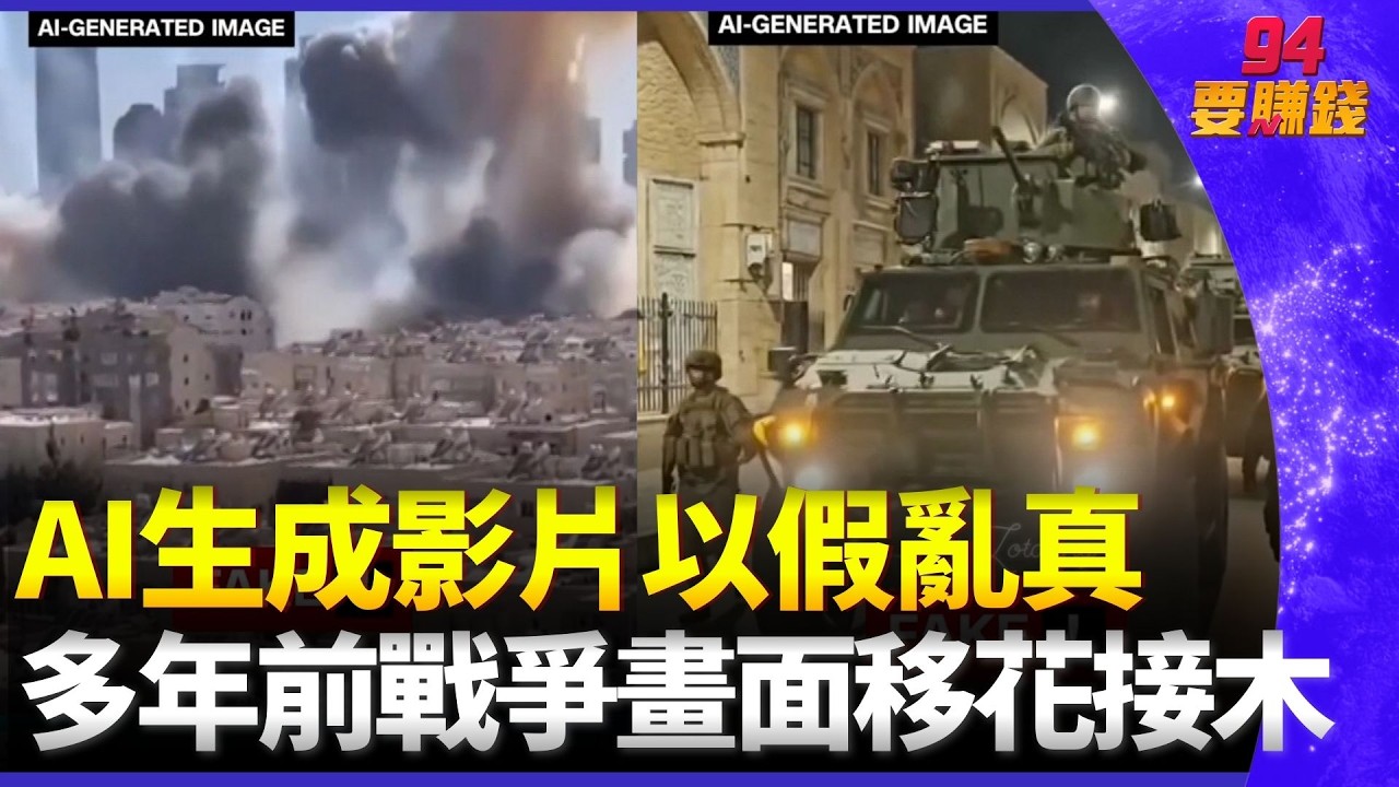 AI假影片以假亂真！網瘋傳「以色列挨轟」其實是舊畫面｜94要賺錢