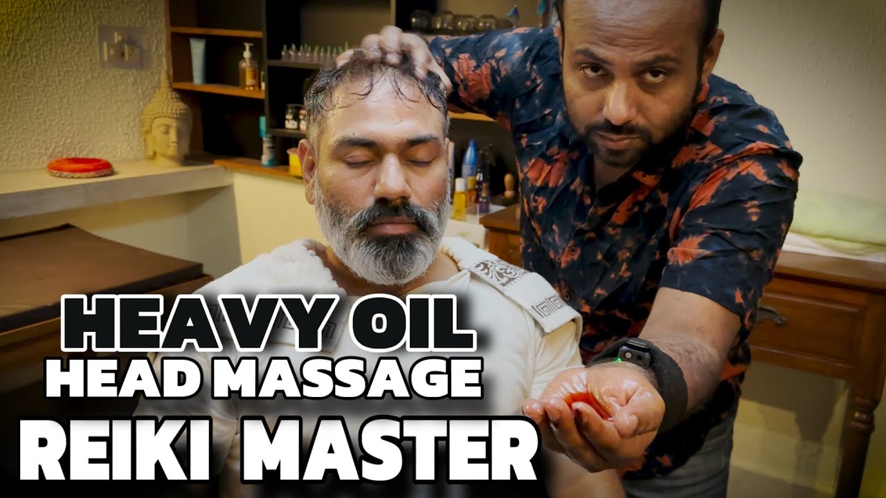 Heavy oil head massage therapy by Reiki Master 💈Asmr relaxation to reduce stress n Anxiety