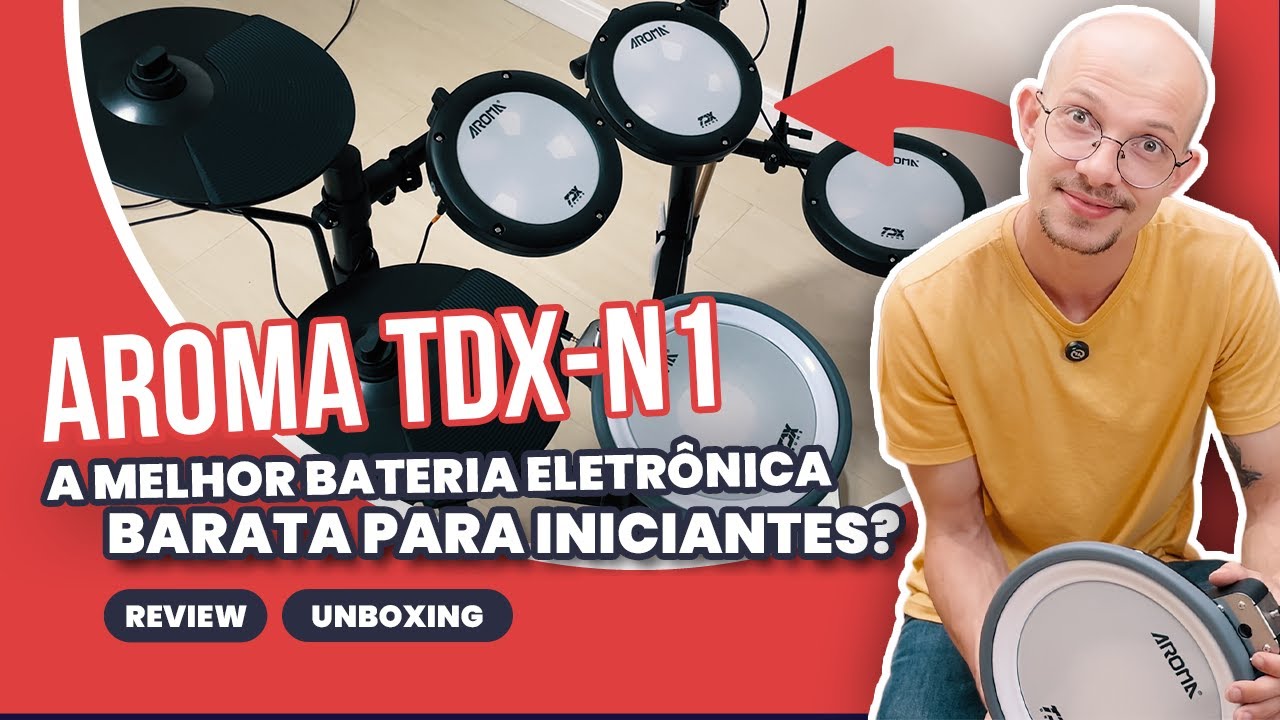 Aroma TDX-N1: Bateria eletrônica BARATA para iniciantes! -  Unboxing, Teste e Comparativo!