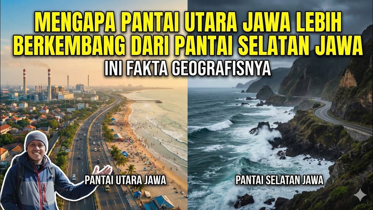MENGAPA PANTAI UTARA JAWA LEBIH BERKEMBANG DARI PANTAI SELATAN JAWA | INI FAKTA GEOGRAFISNYA