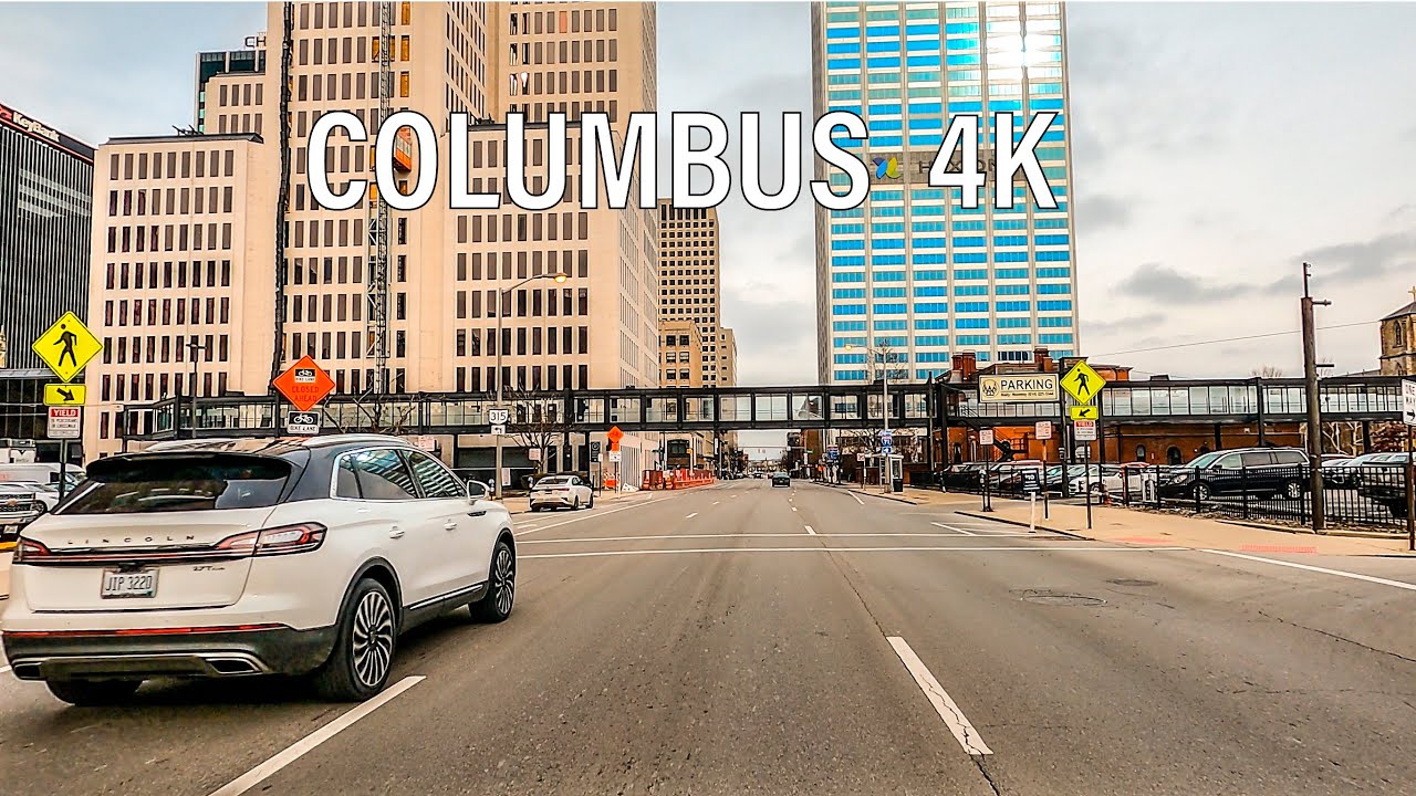 Columbus 4K - Driving Downtown - OHIO - USA