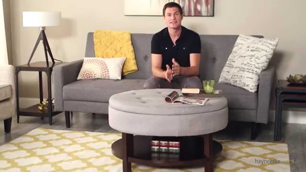Belham Living Coffee Table Storage Ottoman with Shelf &ndash; Gray - Product Review Video