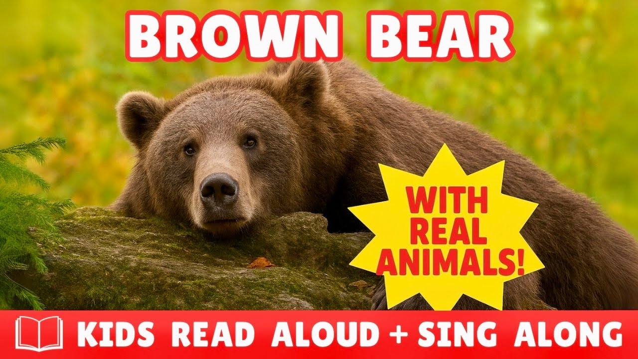 Brown Bear, Brown Bear, What Do You See? 🐻 Read Aloud Song for Kids with Real Animal Clips & Lyrics