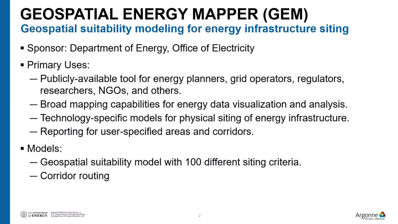 Webinar: New Capabilities and Content in GEM - February 4, 2026 | Geospatial Energy Mapper Demo