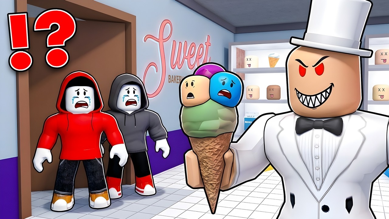 JJ and Dark JJ Escaped The Ice Cream Shop ?! (Maizen Roblox)
