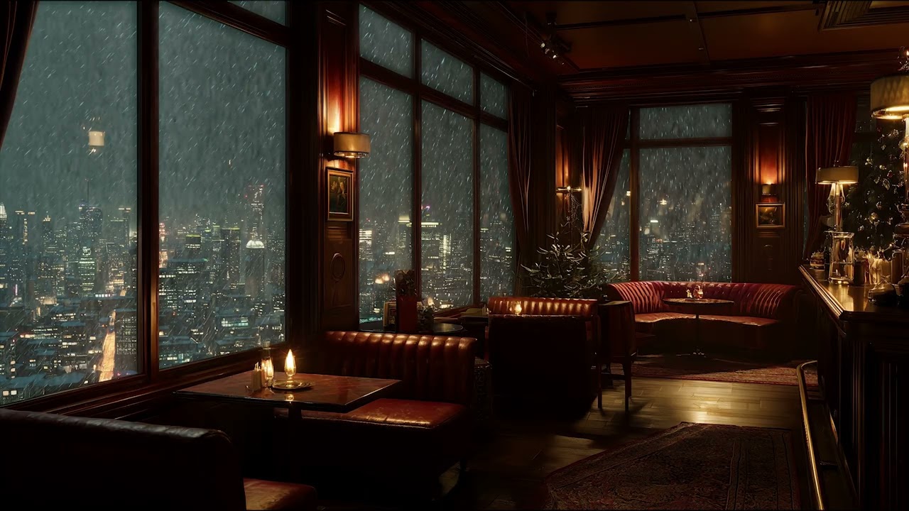 Rainy Evening Jazz in the City 🌧️ Soft Rain, Warm Lights & Late-Night Ambience