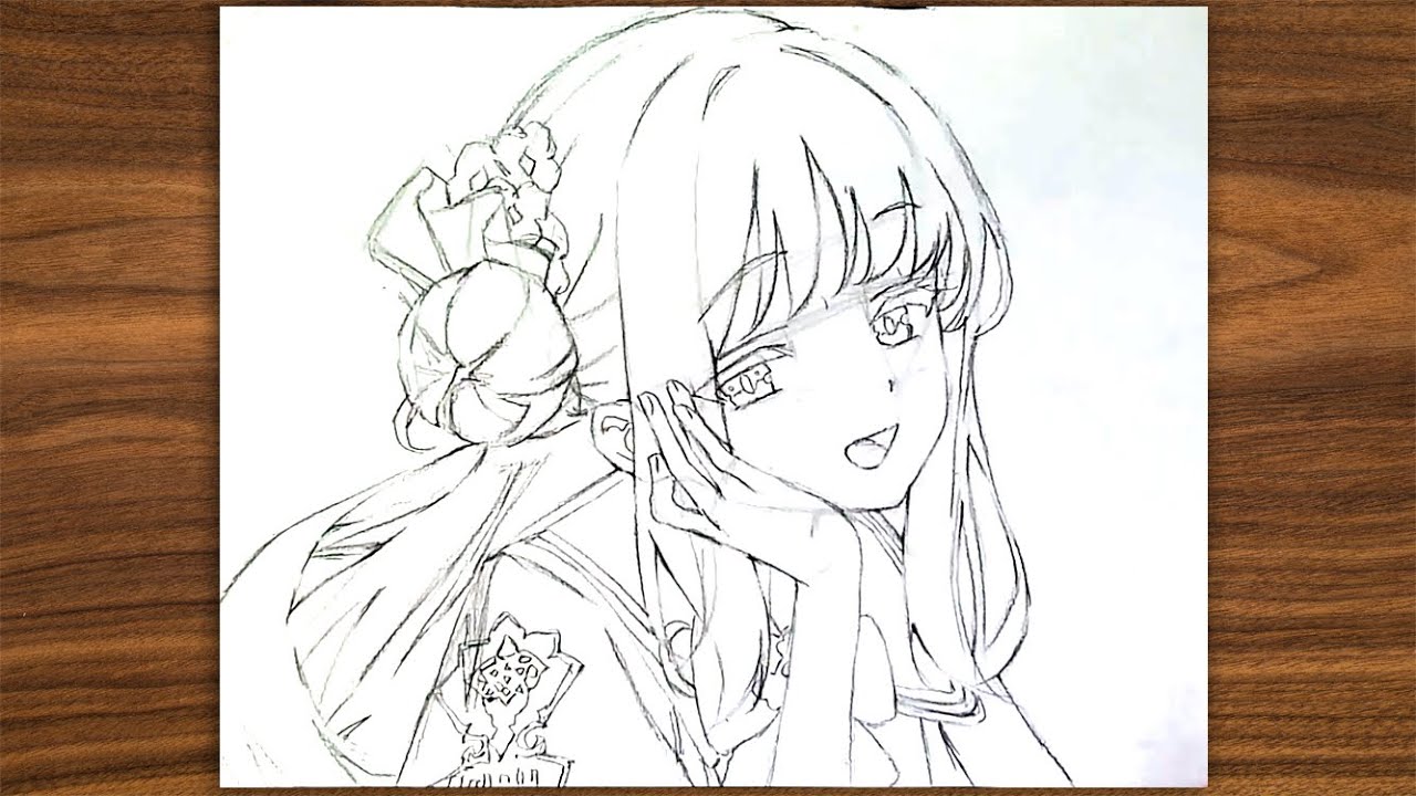 Sketching Tutorial: Guides you step by step to sketch an anime picture from available images
