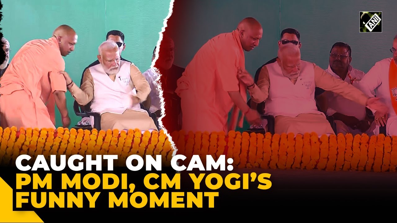 Caught on Cam! PM Modi, CM Yogi Adityanath share funny moment during UP’s Pilibhit rally