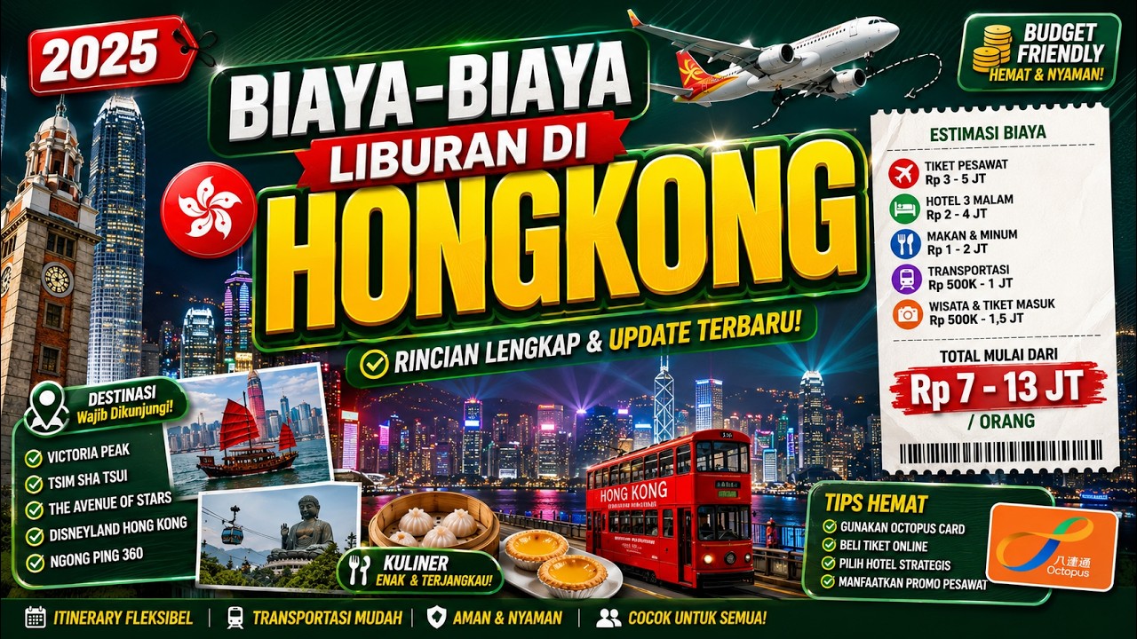 BONGKAR SEMUA BIAYA Liburan ke Hong Kong 2025 | Tiket, Hotel, Makan, Transportasi