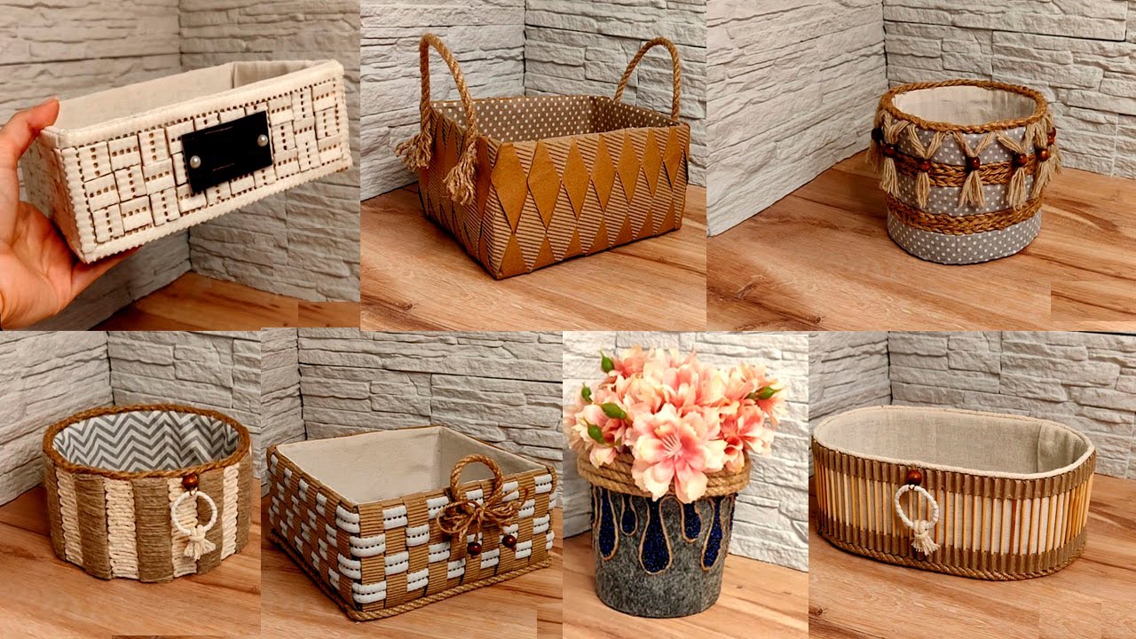 7 ideas for cardboard boxes  How to make cardboard organizers