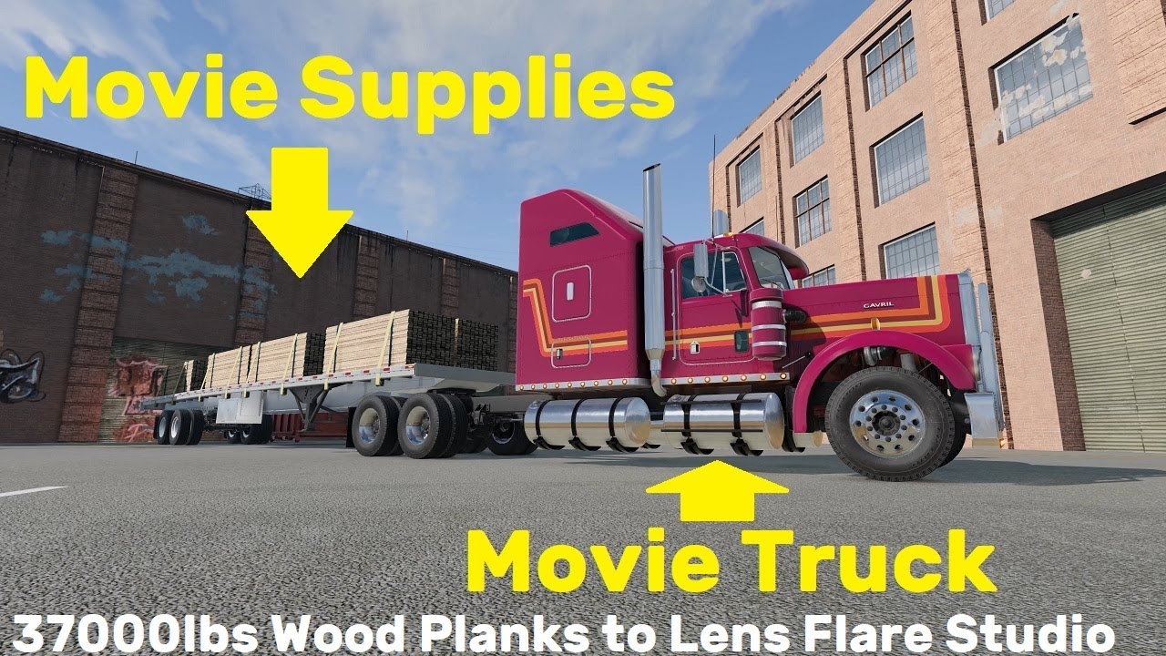 BeamNG.drive Freeroam: West Coast, USA -  37000lbs Wood Planks to Lens Flare Studio