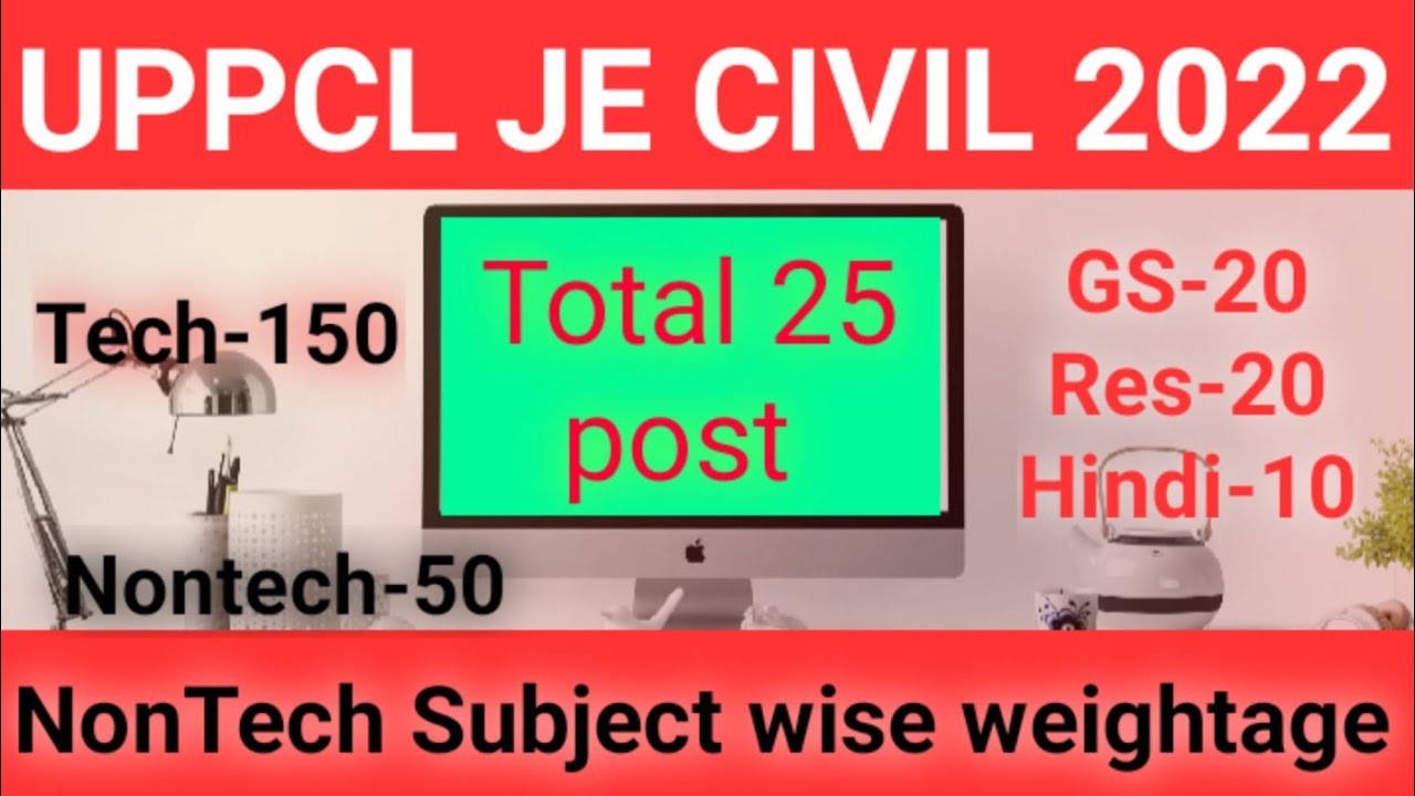 NonTech Subject wise weightage NonTech Subject wise weightage  UPPCL JE Civil Syllabus 2022