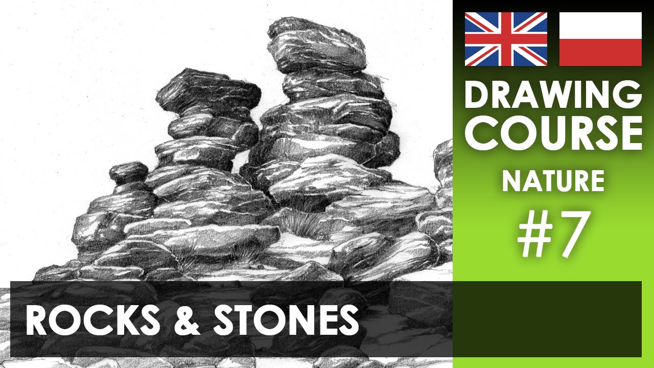 Drawing tutorial - Rocks & stones | Kurs rysunku - Skały i kamienie [S02E07 ENG/PL]