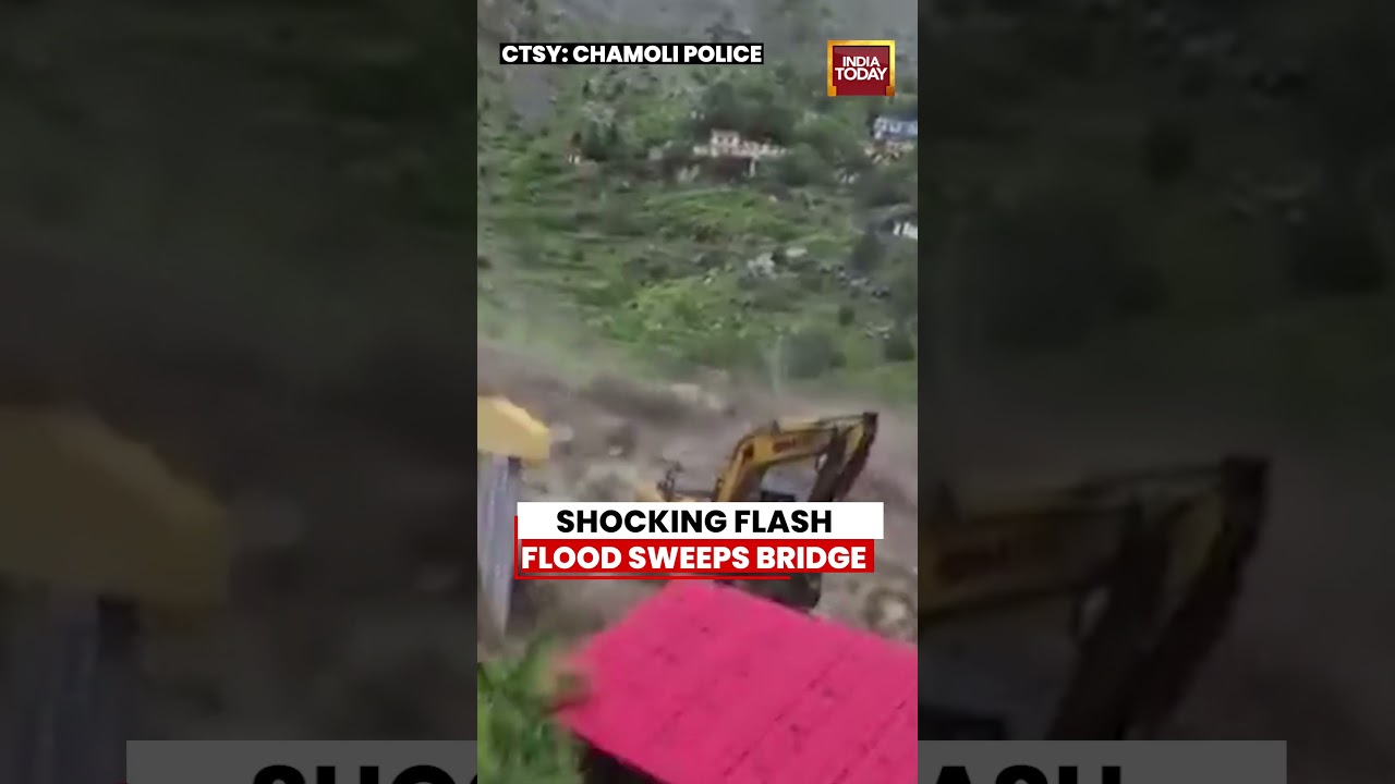 Shocking Flash Flood Sweeps Away Bridge In Uttarakhand's Niti Valley #uttarakhand #nitivalley