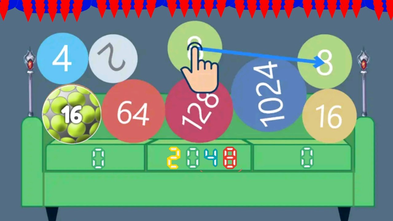 Couch 2048 - 2048 couch number puzzle games ball dropping on couch 2048 #couch2048